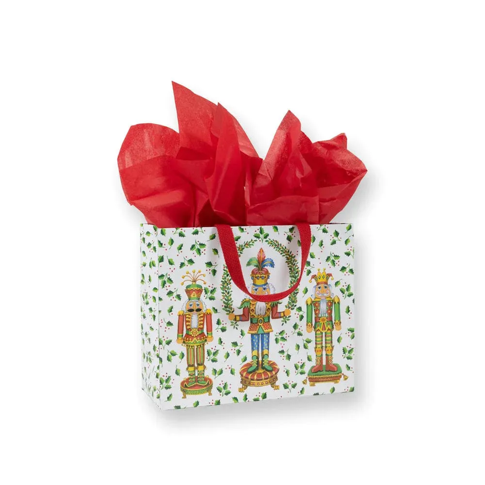 Nutcracker Christmas White Gift Bag