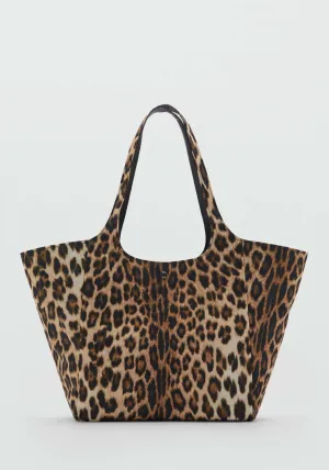 Nylon bag with double handles - Brown