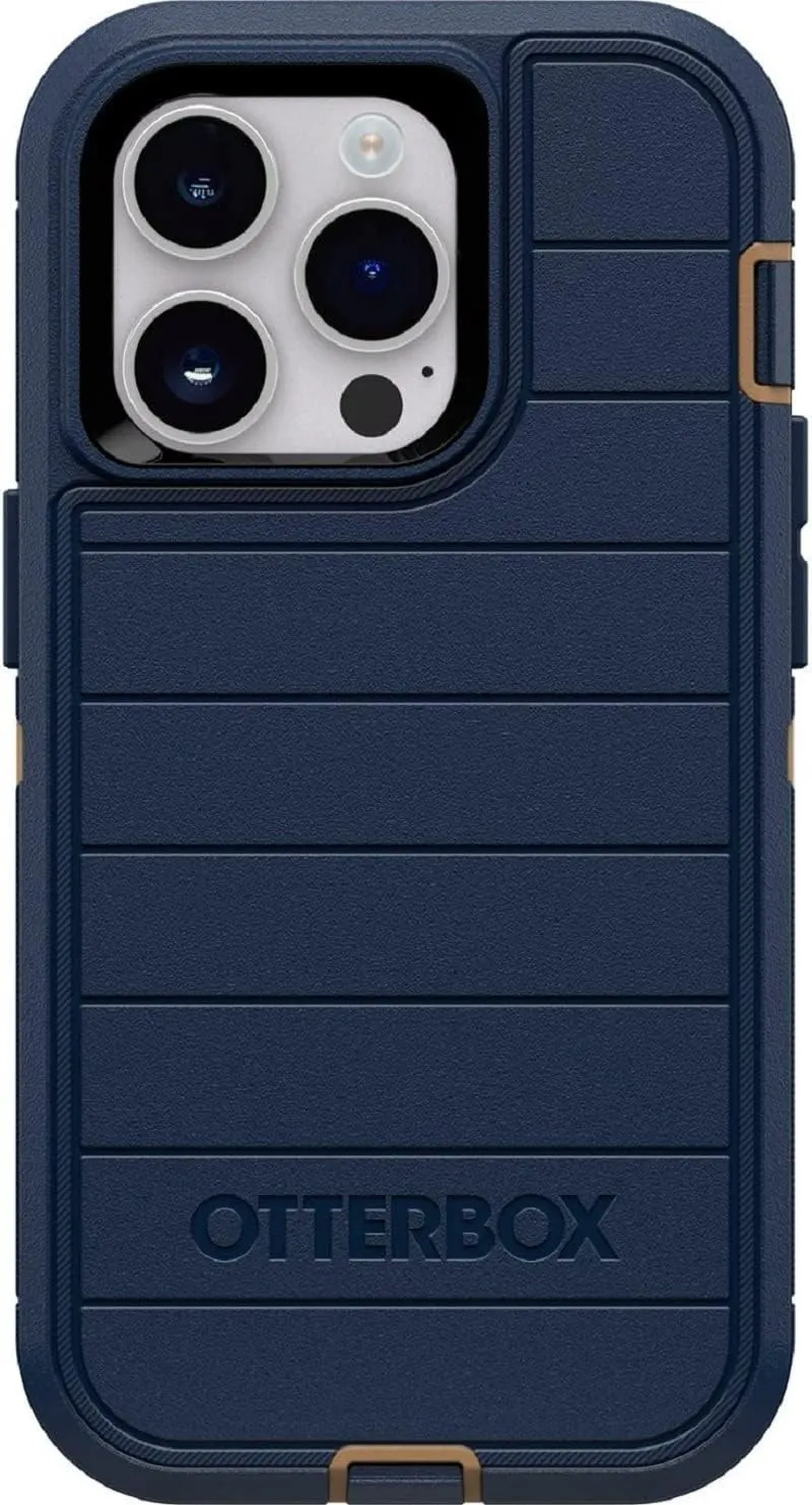 OtterBox Defender Series Screenless Edition Case for iPhone 14 Pro (Only) - Holster Clip Included - Microbial Defense Protection - Non-Retail Packaging (Blue Suede Shoes)