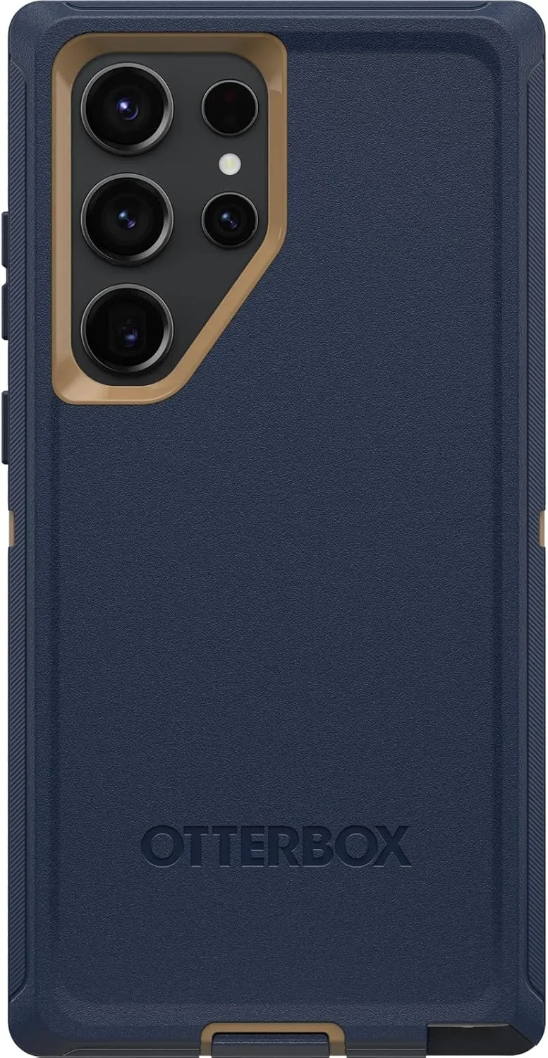 OtterBox Galaxy S23 Ultra Defender Series Case - Blue Suede Shoes (Blue), Rugged & Durable, with Port Protection, Includes Holster Clip Kickstand