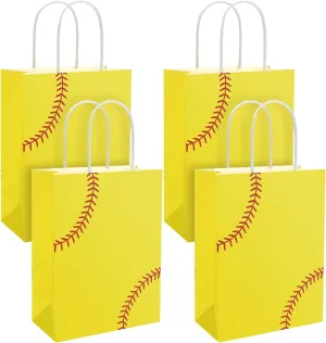 Outus Softball Party Treat Bags Gift Goodie Favor Treat Softball Present Bags Kraft for Sport Birthday Party Decorations Supplies