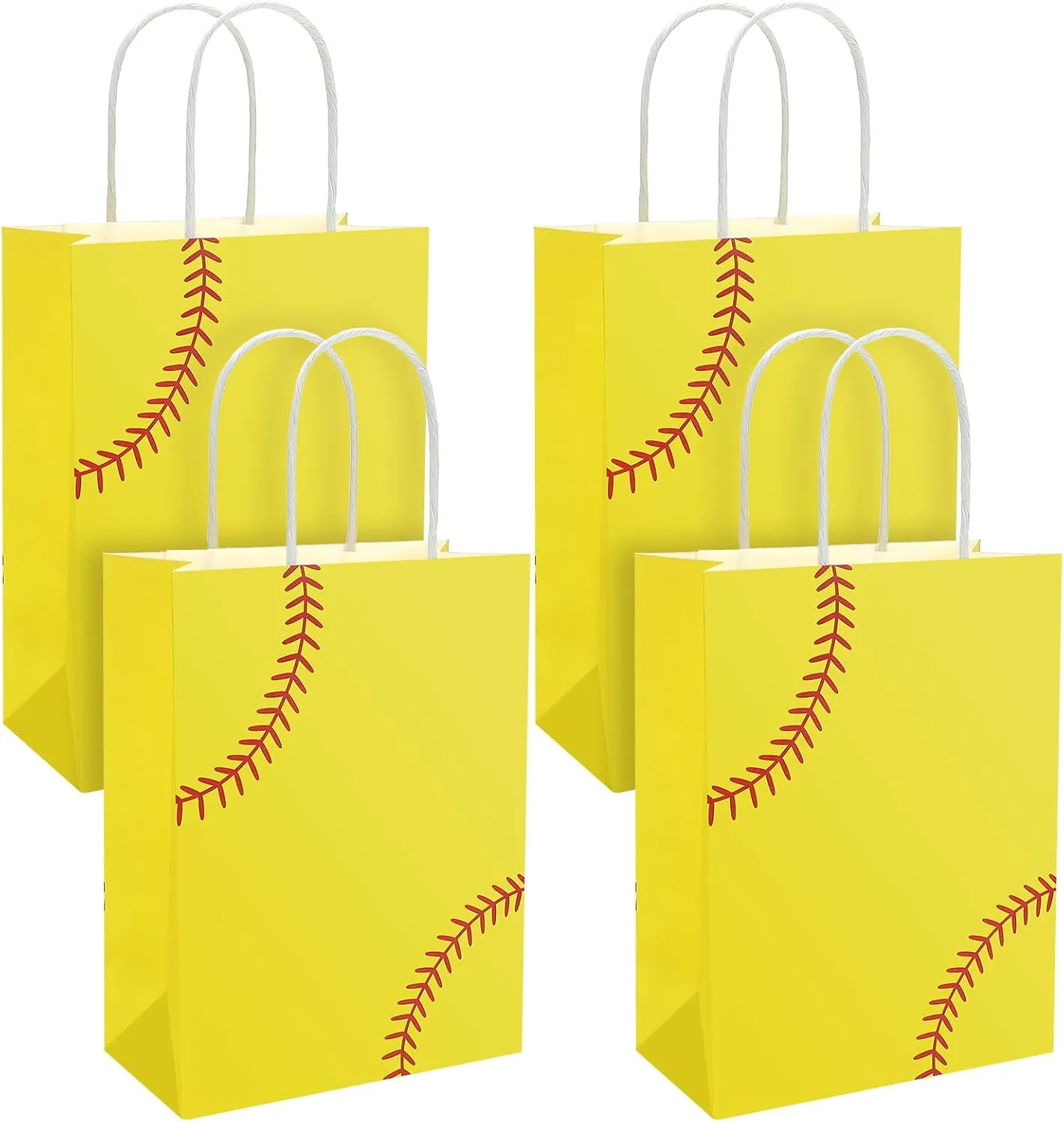 Outus Softball Party Treat Bags Gift Goodie Favor Treat Softball Present Bags Kraft for Sport Birthday Party Decorations Supplies