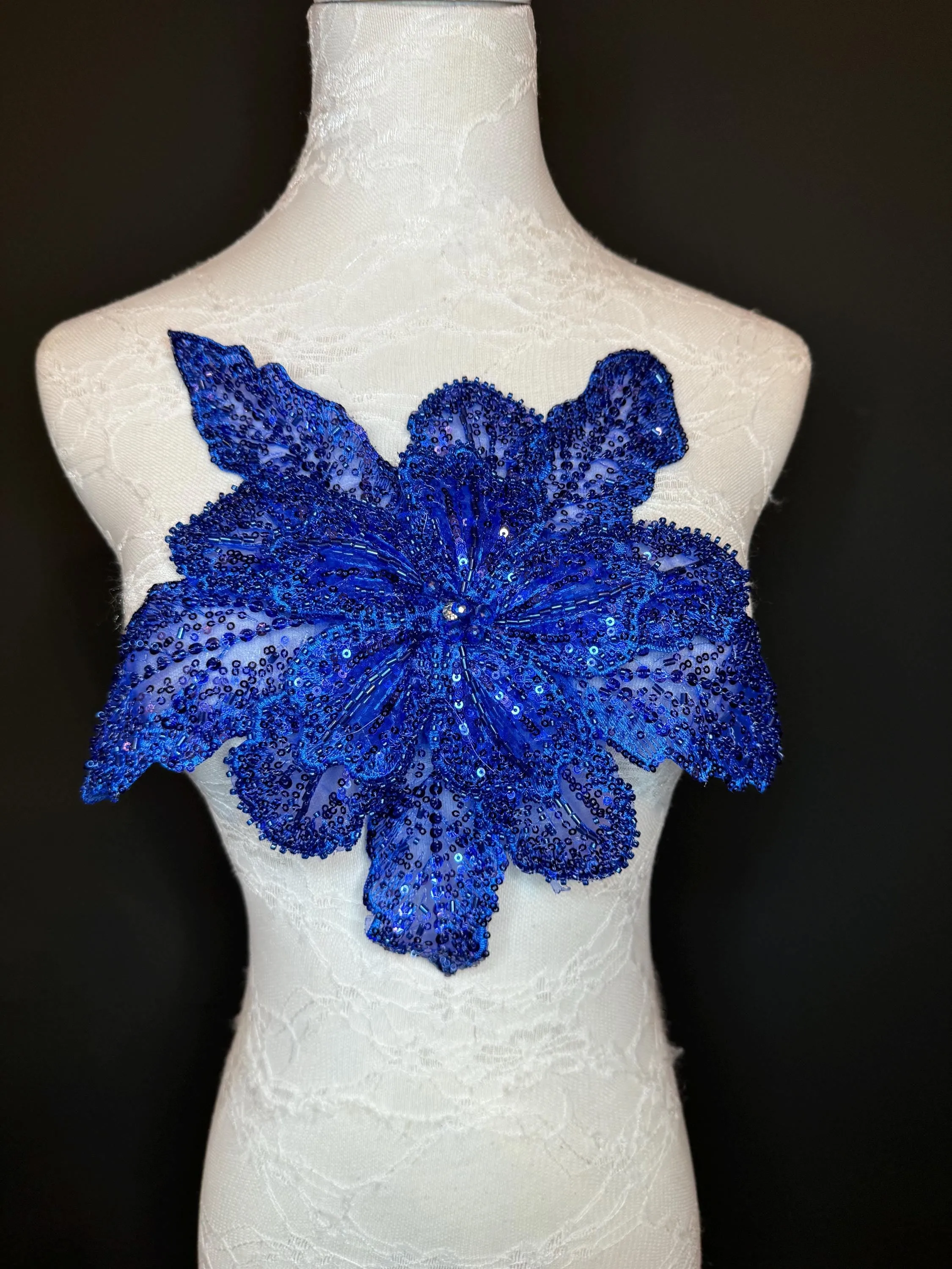 Oversized Corsage Flower, Beaded, Sequined, 19 Colours, 12” Wide, Beaded Pin on Corsage, Bridal, Clothing, Dress, FAN Design, FAN Design