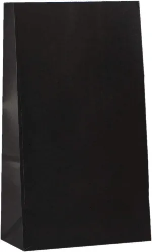 Party Favor Bags - 50 Pack Kraft Paper Goodie Gift Lunch Bags - Treat Bags and Party Supplies for Theme Party, Kids Birthday, Halloween, NYE - 5"x3"x9" (Black)