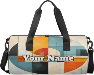 Personalized Abstract Circles Sport Gym Bag, Custom Name Duffel Bags for Men, Waterproof Custom Sport Duffel Bag, Gymnastics Dance, Colorful Circles