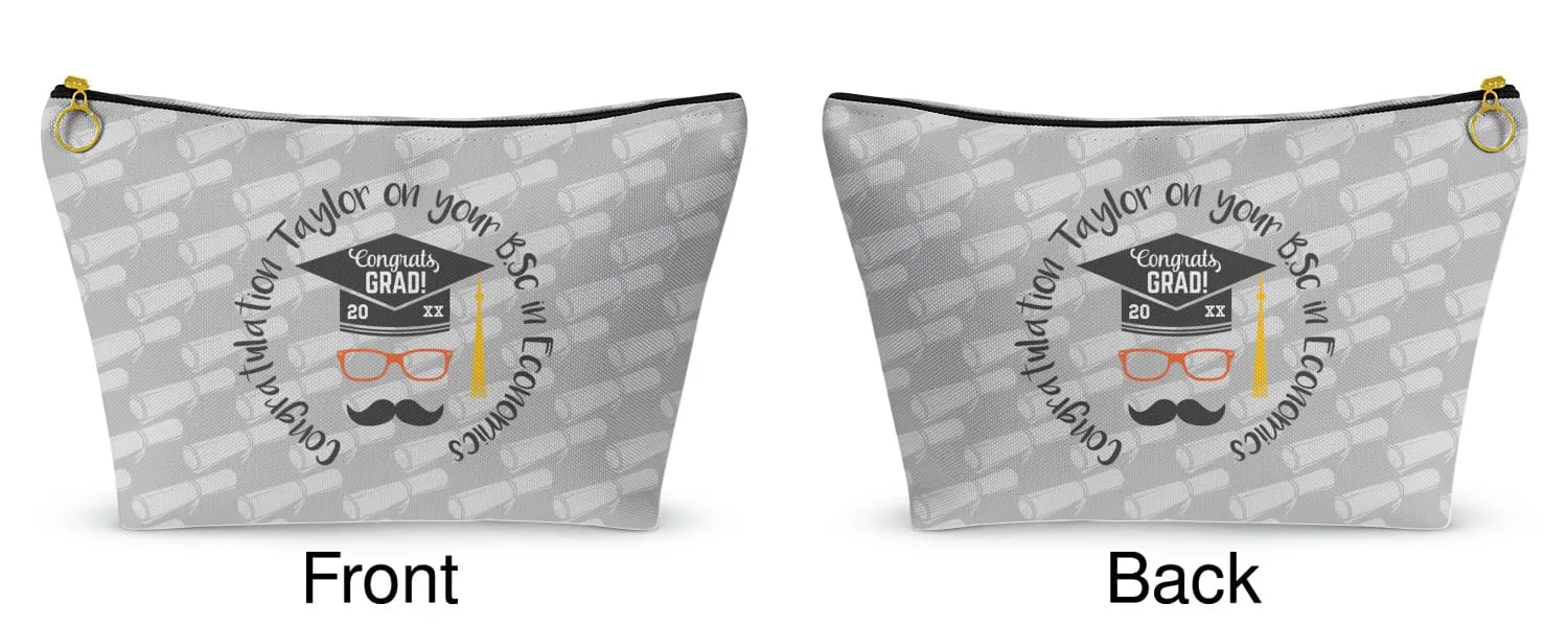 Personalized Hipster Graduate Makeup Bag - Large - 12.5"x7"