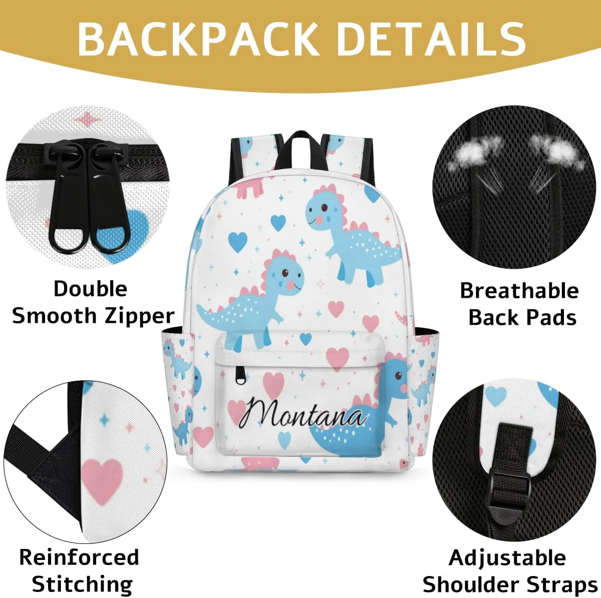 Personalized Kids Backpack for Boys Girls Toddler Perschool Kindergarten Bookbag Child Daycare Travel Bag