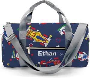 Personalized Name Duffel Bag Pop and Colorful Classic Mini 4WD Toys Car Ultimate Travel Bags: Your Companion for Every Adventure