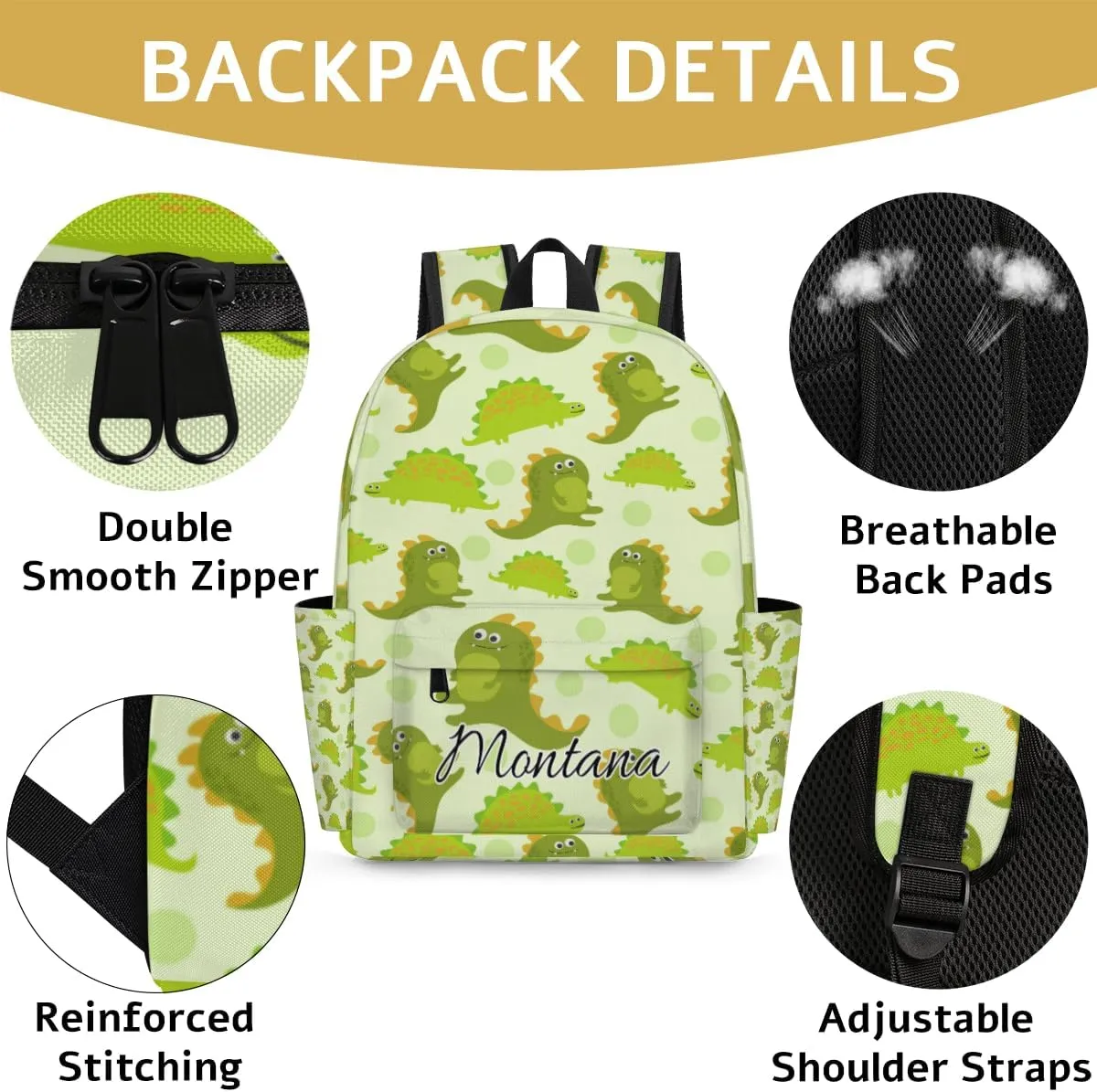 Personalized Toddler Backpack for Kindergarten, Boys Waterproof Preschool Elementary Bookbag Cute Backpack for Kids