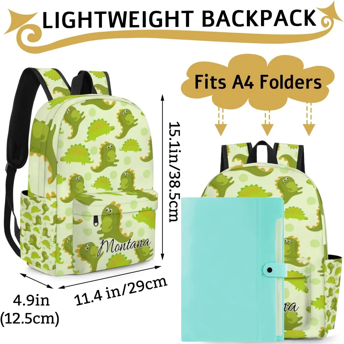 Personalized Toddler Backpack for Kindergarten, Boys Waterproof Preschool Elementary Bookbag Cute Backpack for Kids
