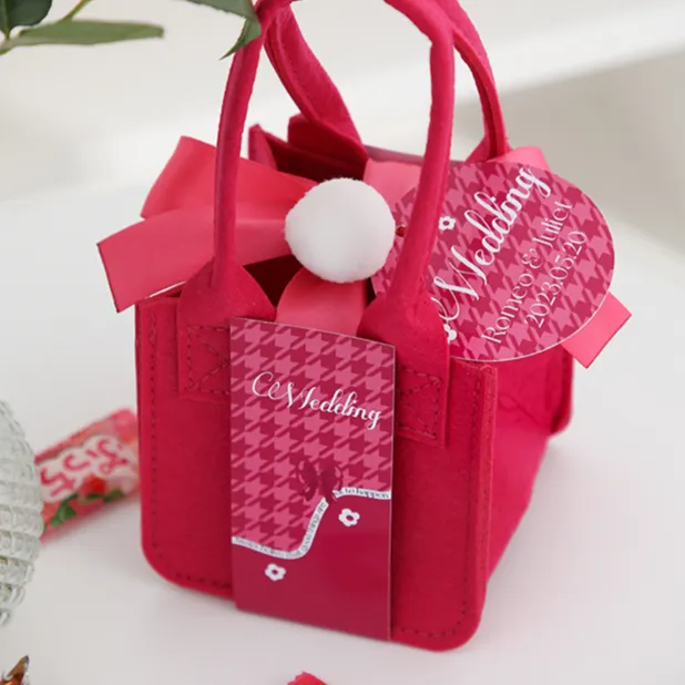 Pink Non-Woven Party Bags Gift Bags with Handles Pack 10
