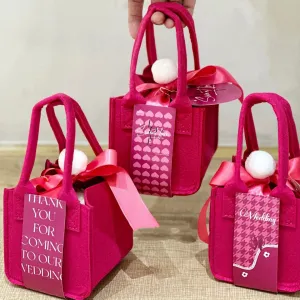 Pink Non-Woven Party Bags Gift Bags with Handles Pack 10