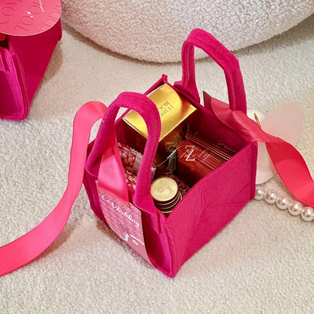 Pink Non-Woven Party Bags Gift Bags with Handles Pack 10