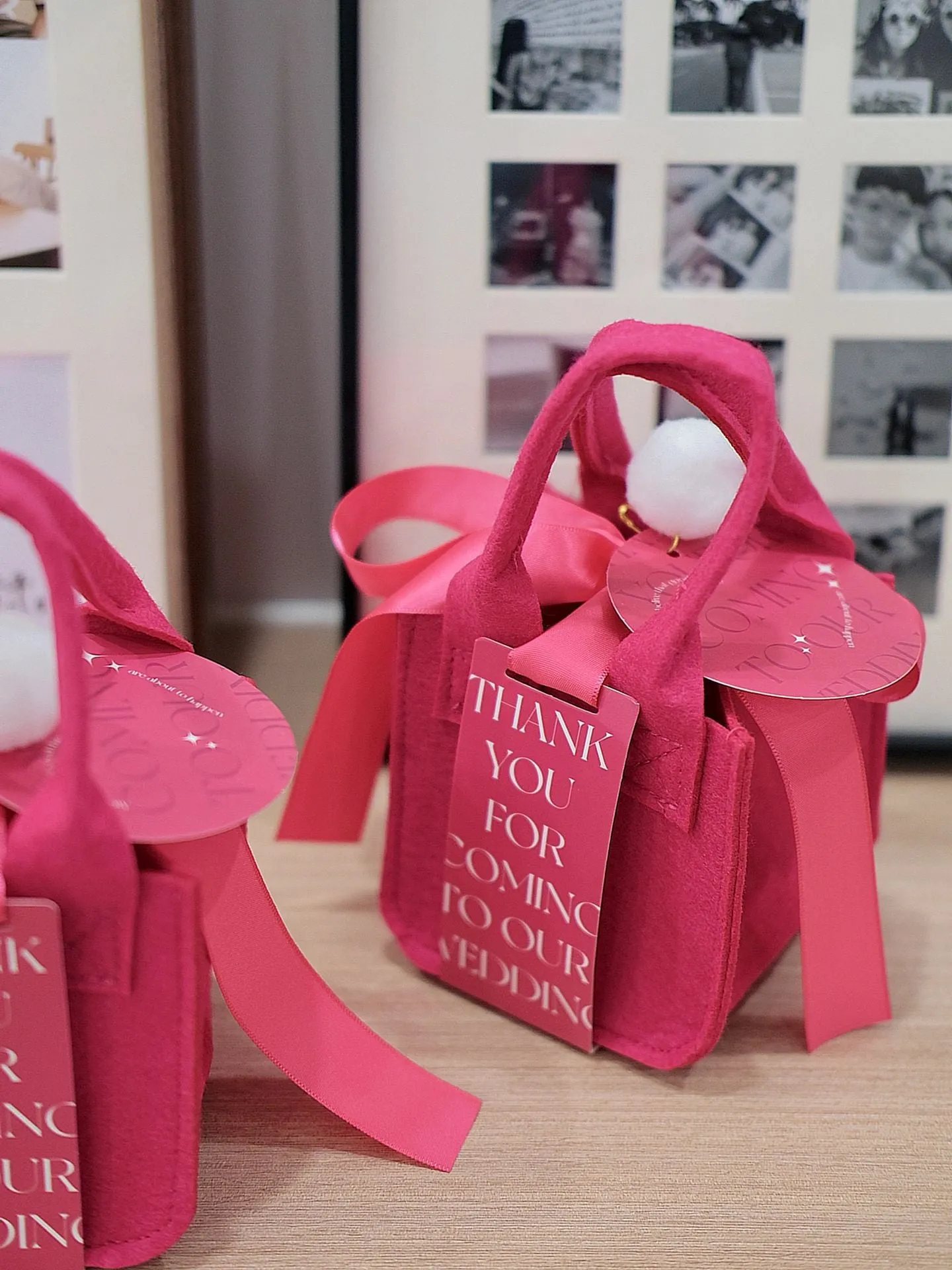 Pink Non-Woven Party Bags Gift Bags with Handles Pack 10