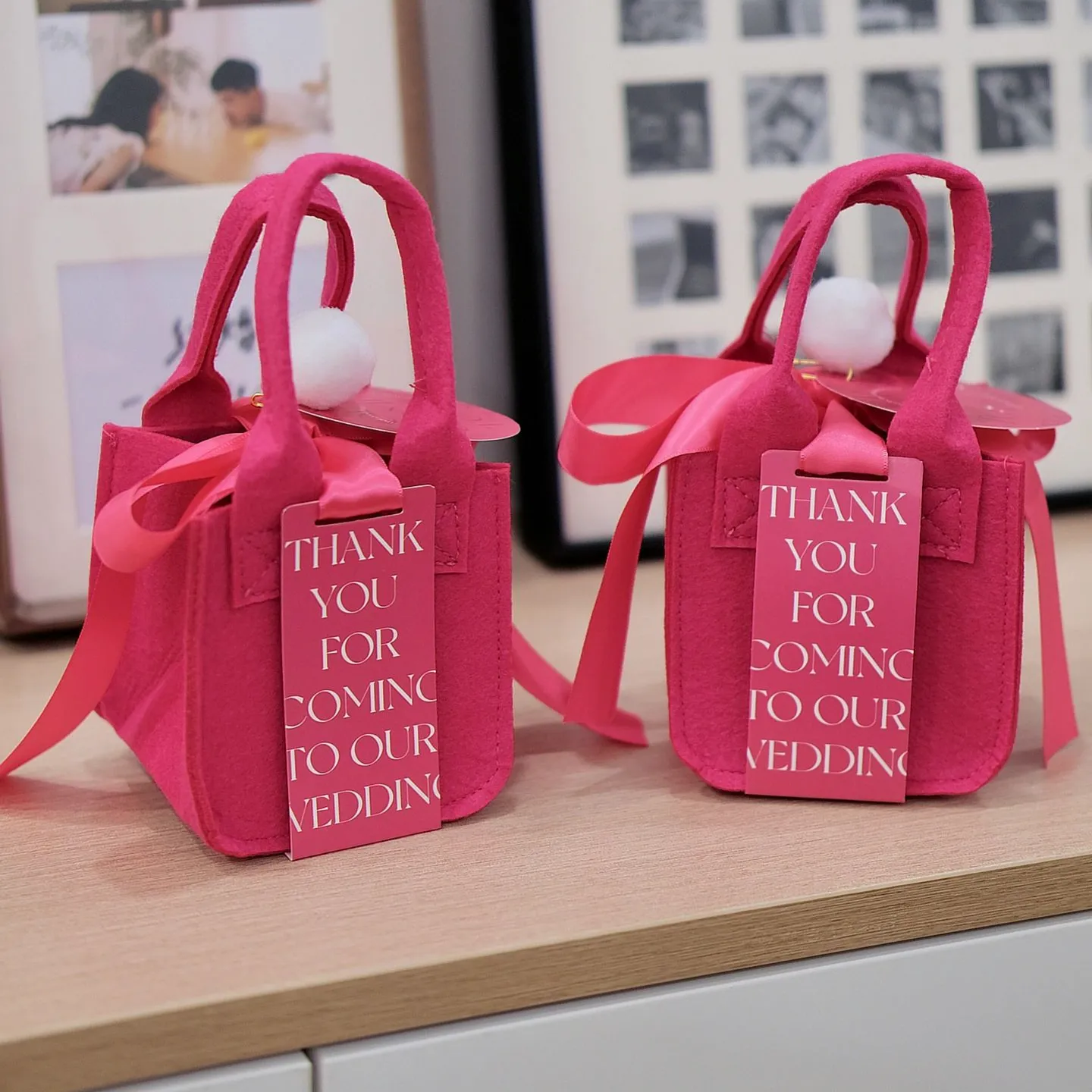 Pink Non-Woven Party Bags Gift Bags with Handles Pack 10