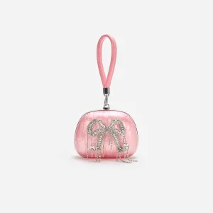 Pink Pearl Top Handle Clutch Bag
