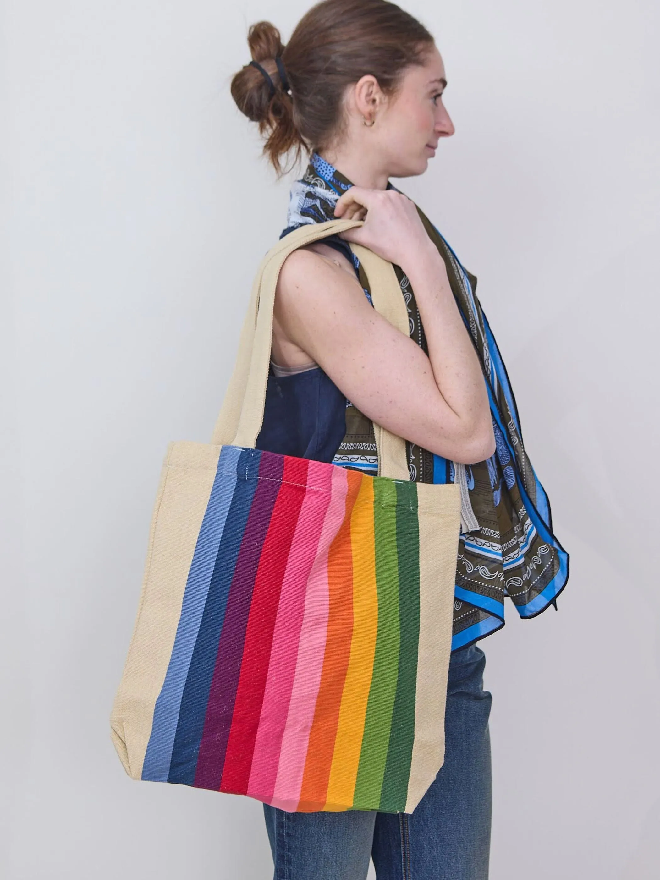 Pink Spectrum Stripe Tote