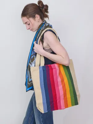 Pink Spectrum Stripe Tote