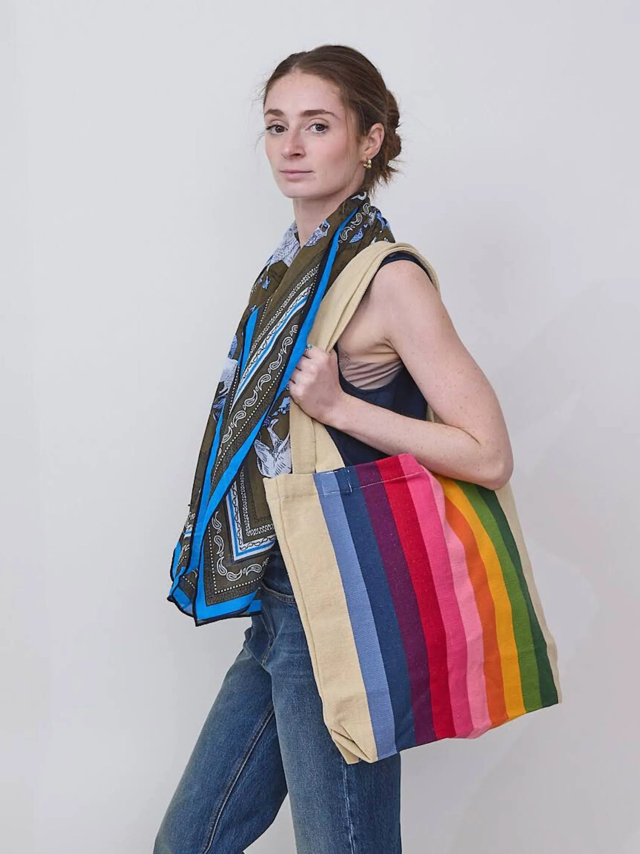 Pink Spectrum Stripe Tote