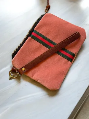Pink Vintage Velvet Wristlet