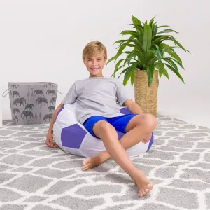 Posh Beanbags Bean Bag Chair, Medium-27in, Sports Soccer Ball Purple and White