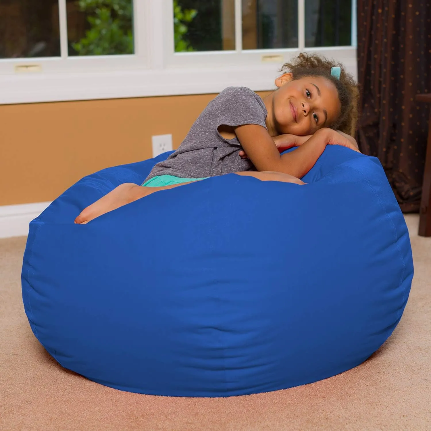 Posh Creations Beanbags Bean Bag Chair, Large-38in, Solid Royal Blue