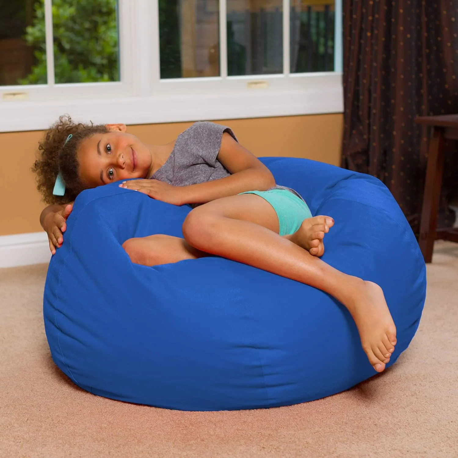 Posh Creations Beanbags Bean Bag Chair, Large-38in, Solid Royal Blue