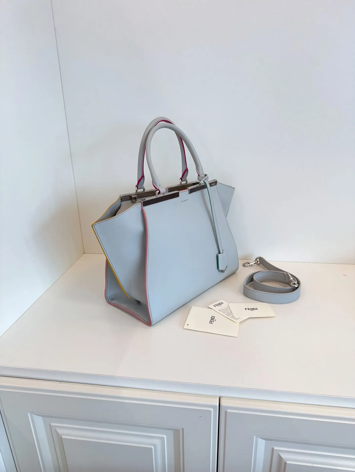 Preloved Fendi 3jours bag 31*24*14cm blue 117661