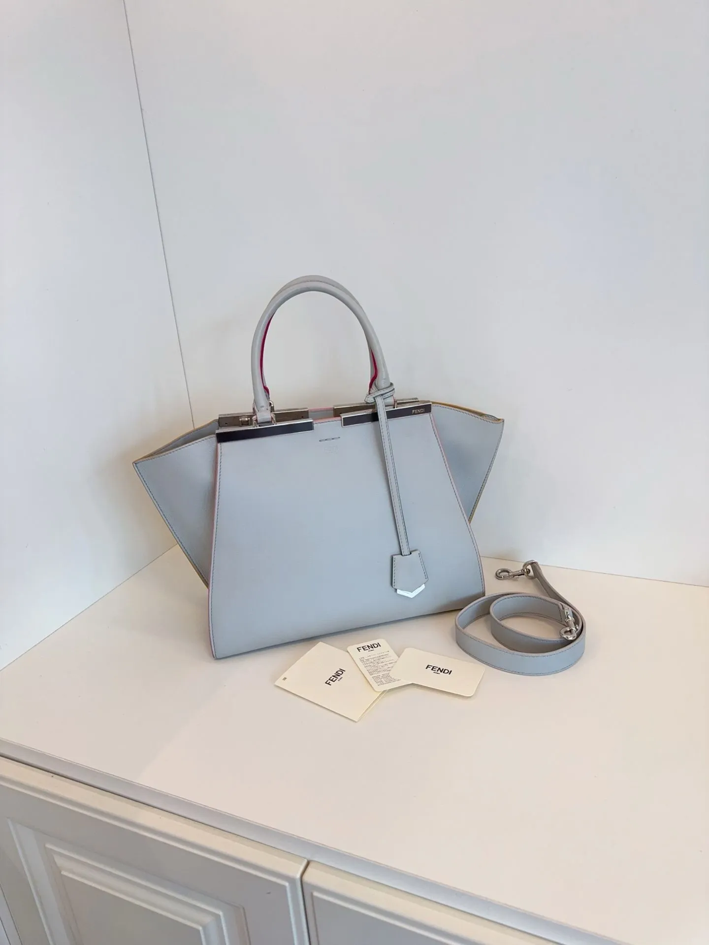Preloved Fendi 3jours bag 31*24*14cm blue 117661