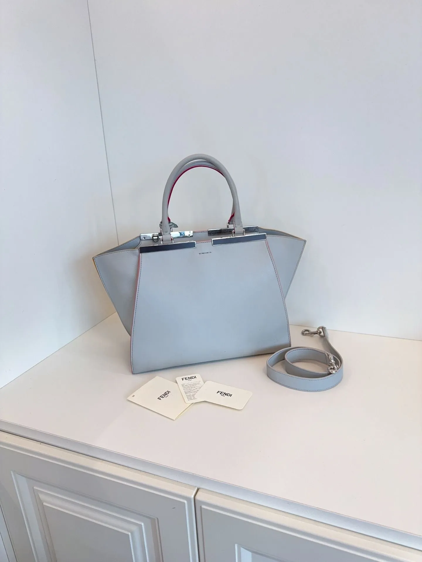 Preloved Fendi 3jours bag 31*24*14cm blue 117661