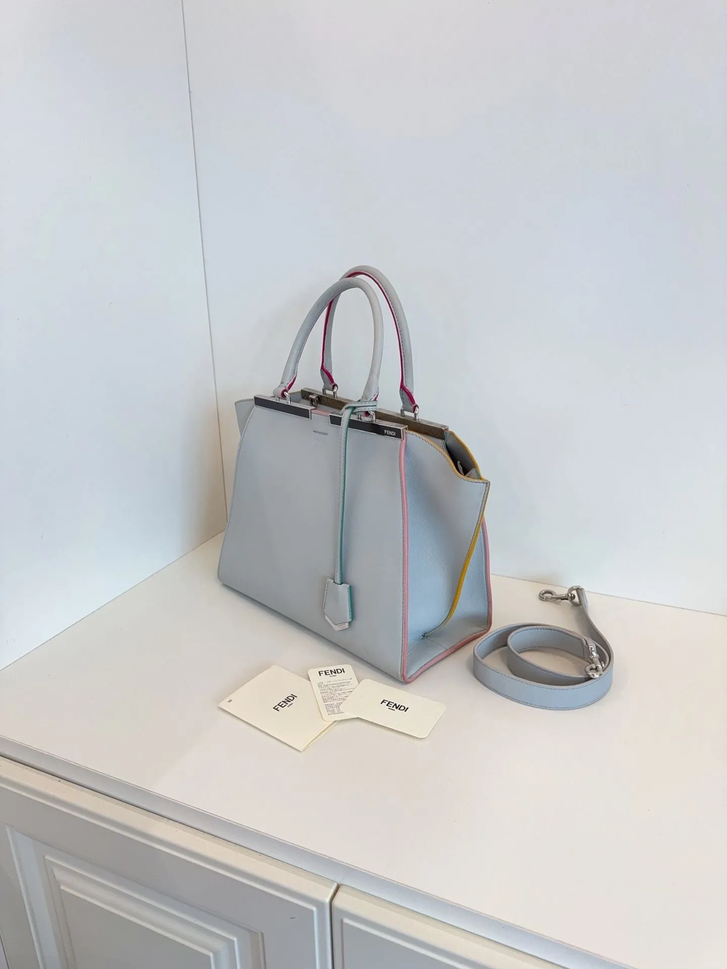 Preloved Fendi 3jours bag 31*24*14cm blue 117661