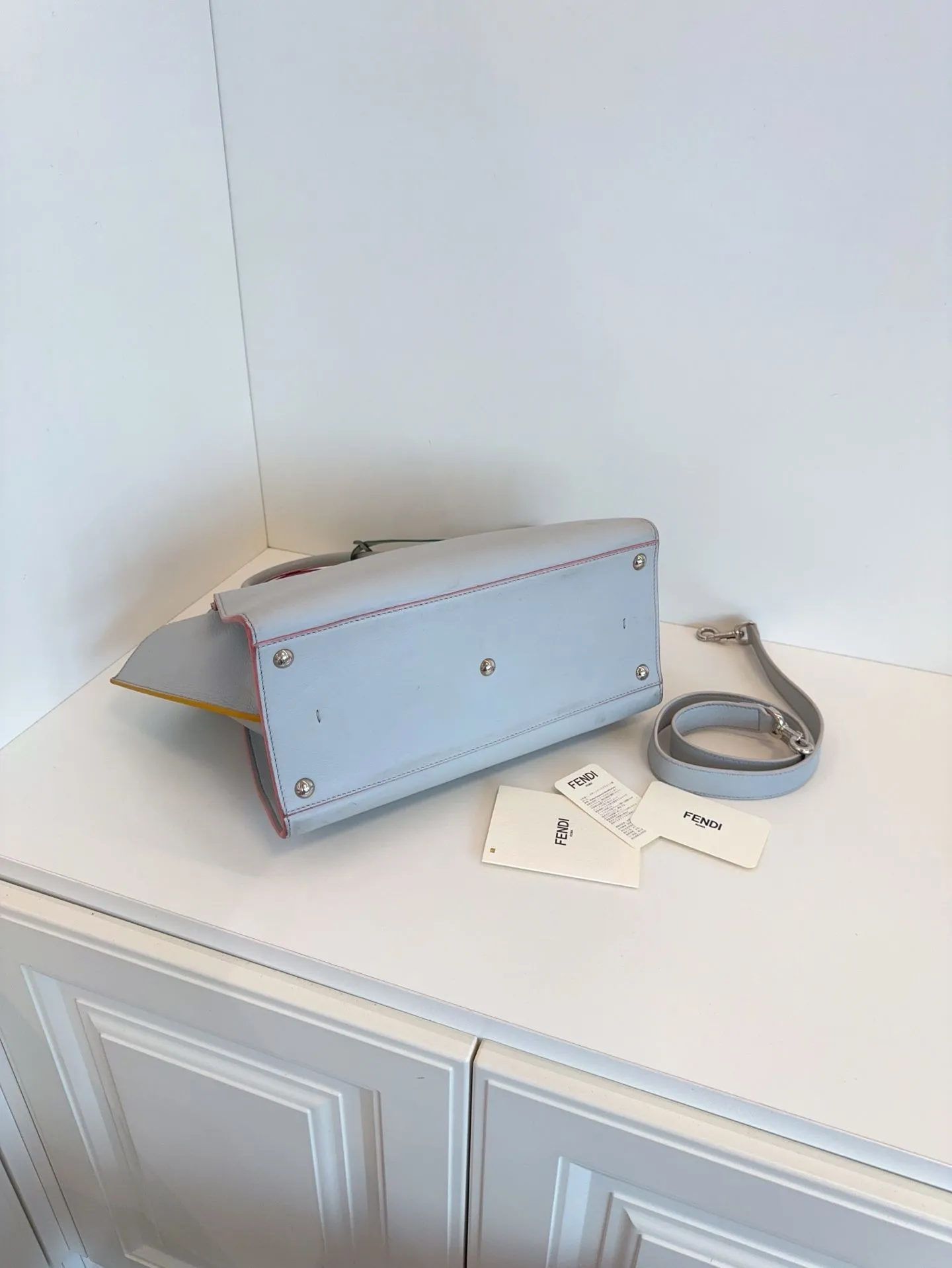 Preloved Fendi 3jours bag 31*24*14cm blue 117661