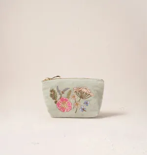 Pressed Flowers Coin Purse - Sage