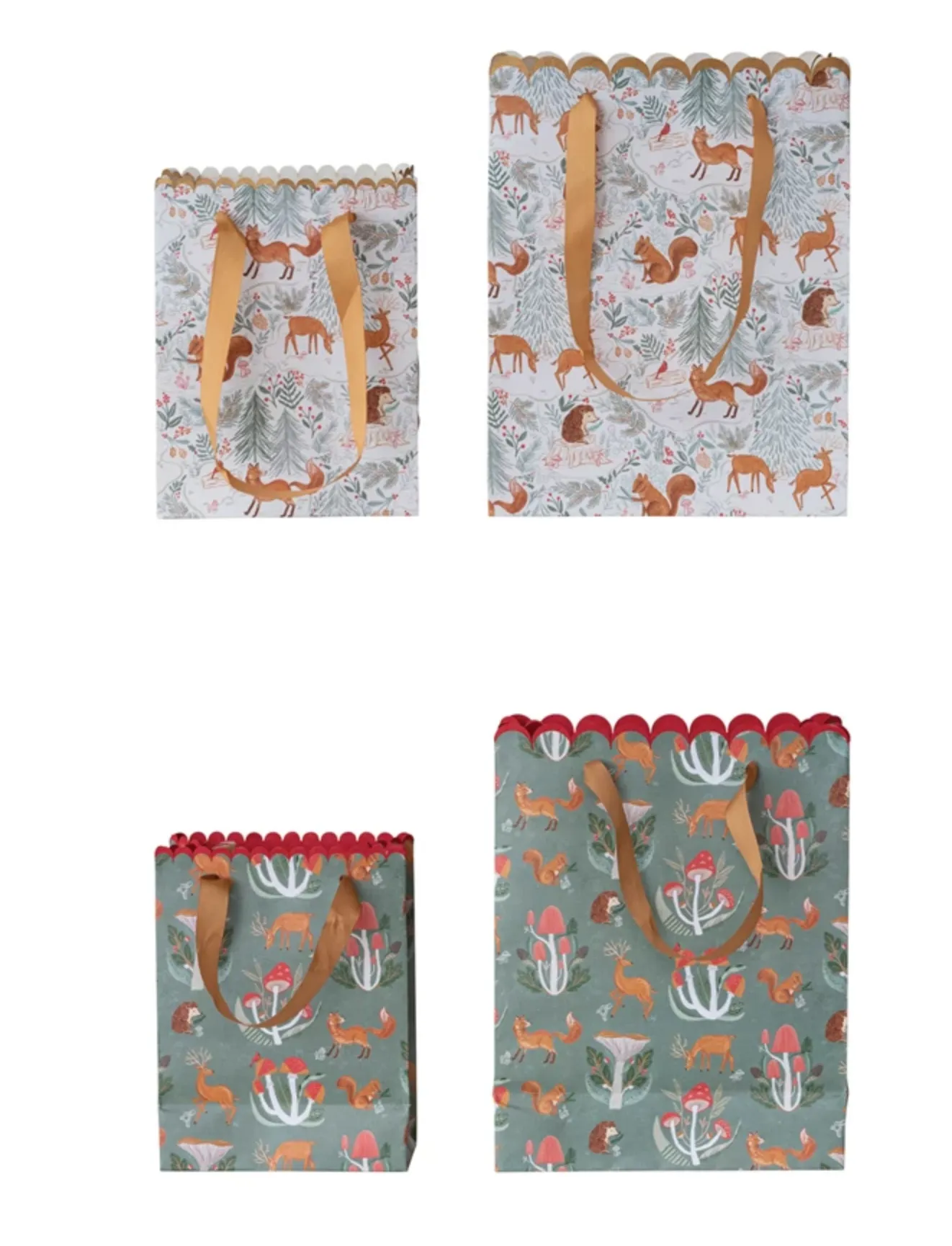Printed Recycled Paper Gift Bags, 2 Styles