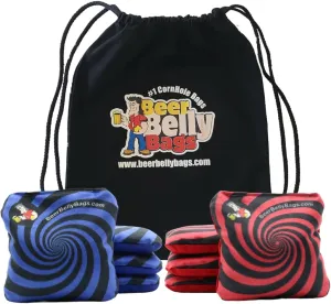Pro Style Performance Cornhole Bags Tournament Regulation Resin Fill 16 Ounce - Set of 8 Includes Carrying Tote Made in USA
