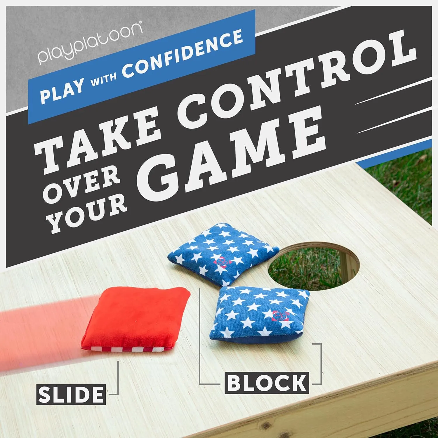 Professional Cornhole Bags - Set of 8 Regulation All Weather Double Sided - Sticky Side/Slick Side Bean Bags for Pro Corn Hole Game