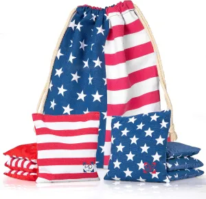 Professional Cornhole Bags - Set of 8 Regulation All Weather Double Sided - Sticky Side/Slick Side Bean Bags for Pro Corn Hole Game