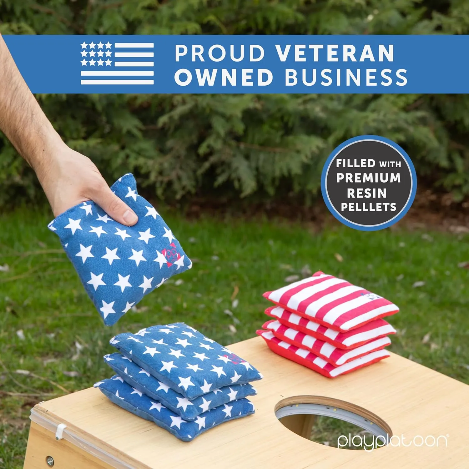 Professional Cornhole Bags - Set of 8 Regulation All Weather Double Sided - Sticky Side/Slick Side Bean Bags for Pro Corn Hole Game