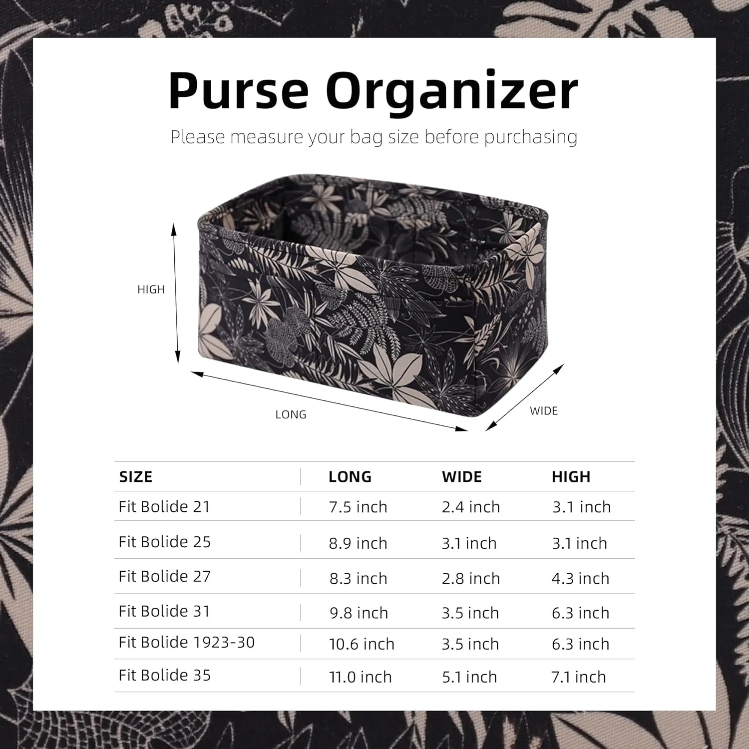 Purse Organizer Insert Fits Bolide 21/25/27/31/35/1923 bags, Lightweight Bag Shaper Liner for Women Luxury Handbag Tote, Soft Inner Bag (BL31, Dark Fragrance)