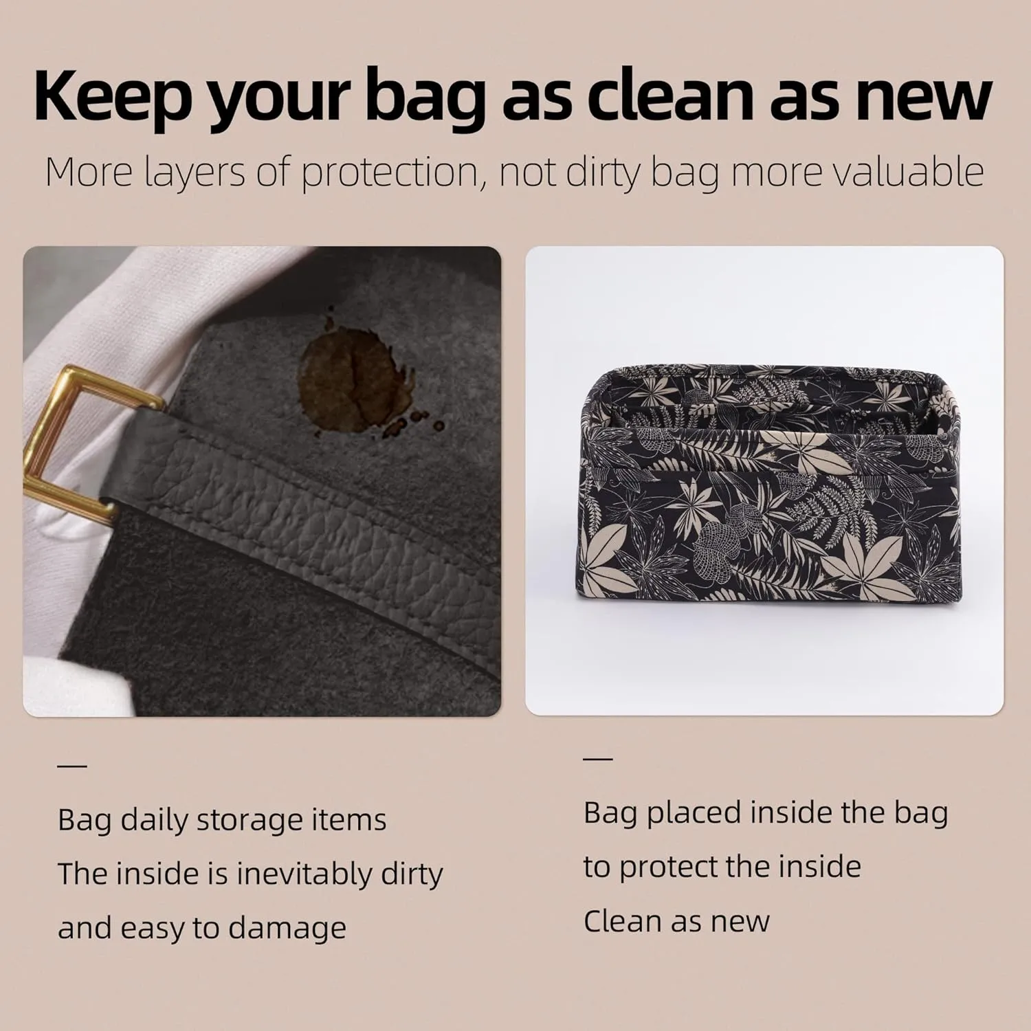 Purse Organizer Insert Fits Bolide 21/25/27/31/35/1923 bags, Lightweight Bag Shaper Liner for Women Luxury Handbag Tote, Soft Inner Bag (BL31, Dark Fragrance)