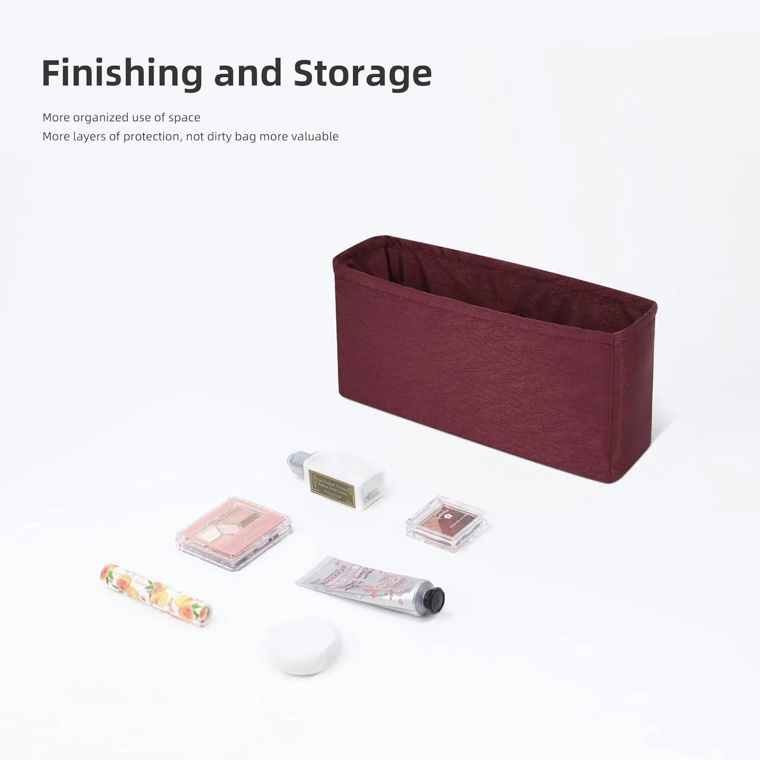Purse Organizer Insert Fits Chanel 19 Bags, Lightweight Bag Shaper for Women Luxury Handbag Tote, Soft Inner Bag (Jumbo 30, Purplish Red)