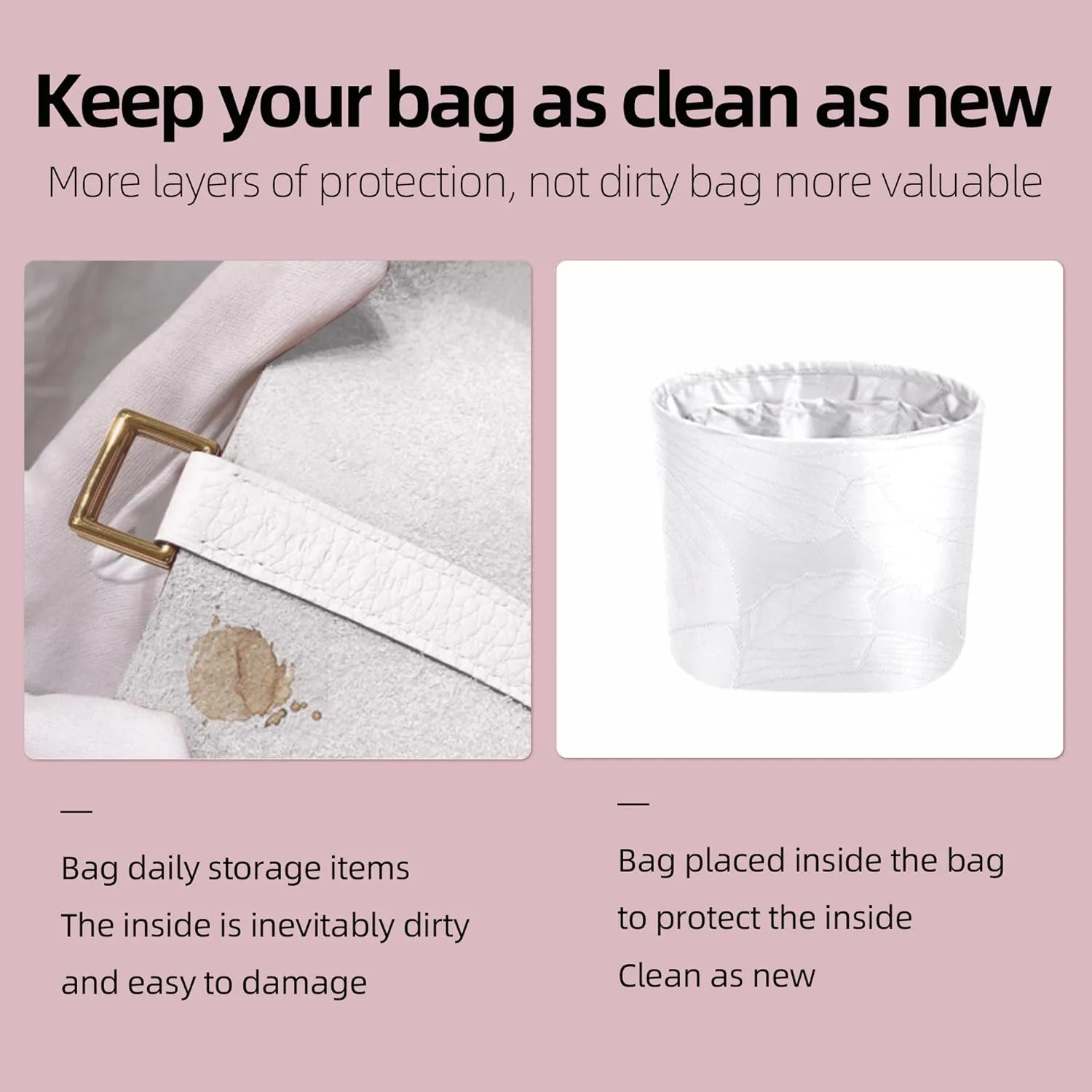 Purse Organizer Insert Fits In The Loop 18/23, Soft Inner Bag, Lightweight Bag Shaper Liner for Women Luxury Handbag Tote(intheloop23,Snowflake)