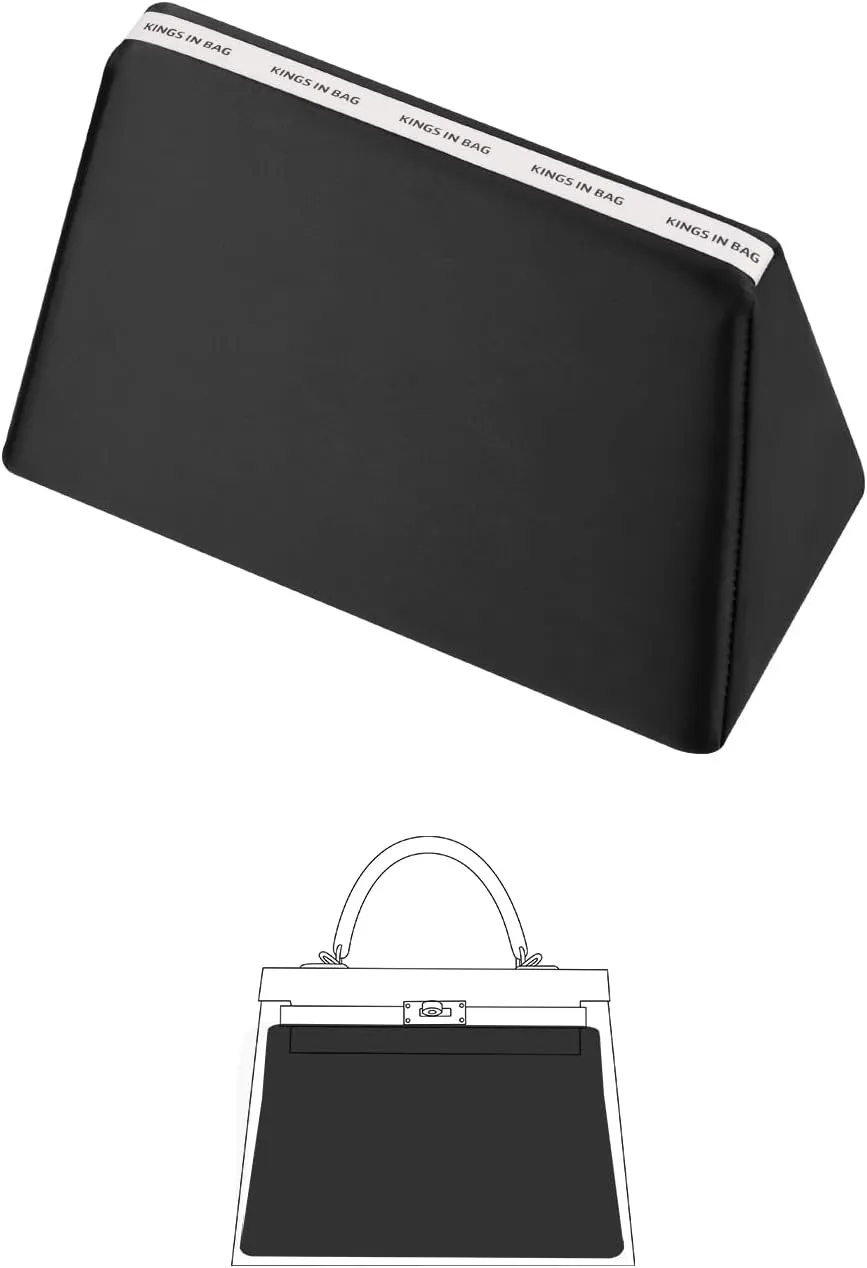 Purse Pillow Insert Compatible with Kelly Bags, Handbag Filler with Soft Satins for Luxury Bags, Soft Purse Inner Pillow with Memory Foam for Handbag Storage (black, KE 25 Sellier)