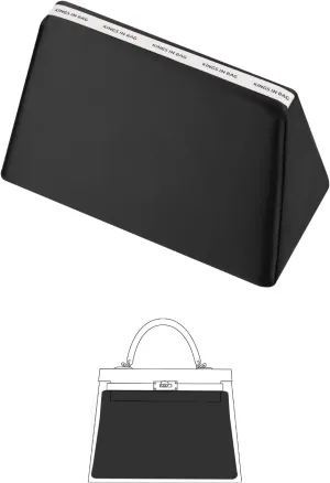 Purse Pillow Insert Compatible with Kelly Bags, Handbag Filler with Soft Satins for Luxury Bags, Soft Purse Inner Pillow with Memory Foam for Handbag Storage (black, KE 25 Sellier)