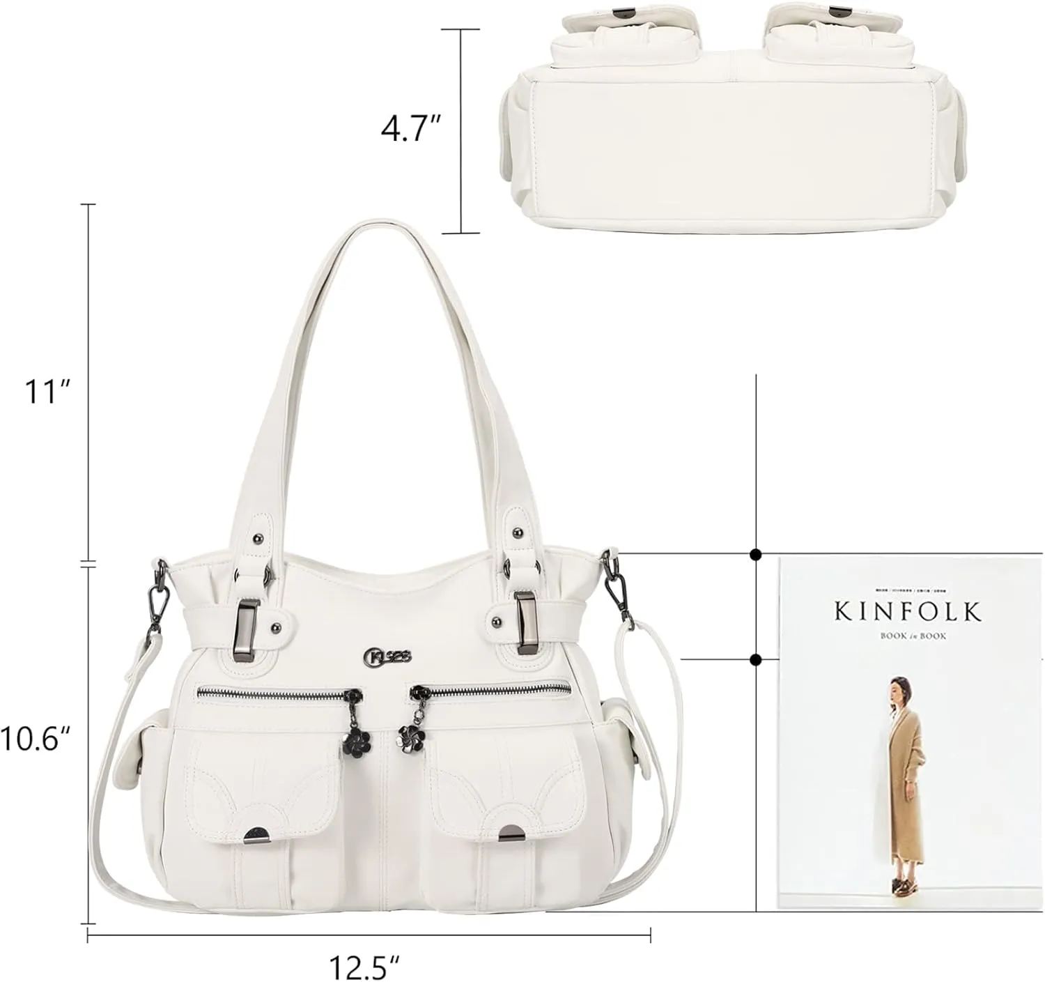 Purses and Handbags for Women Large Hobo Shoulder Bags Soft PU Leather Multi-Pocket Tote Bag