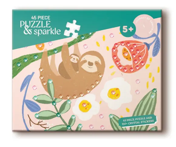 Puzzle & Sparkle - Sloth - 45 Pieces