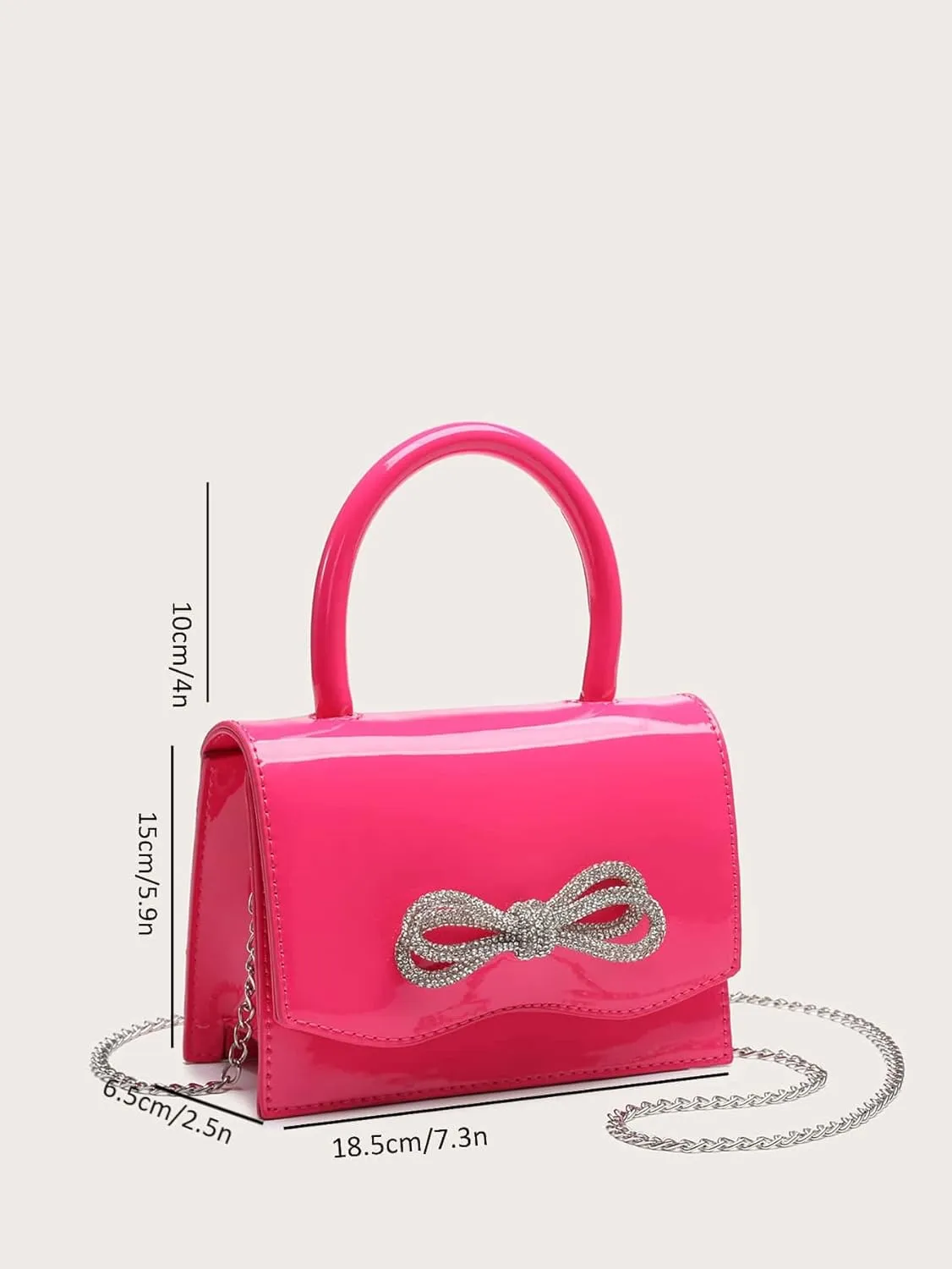QWINEE Women's Glitter Rhinestone Bow Decor Clutch Purse Prom Bags Sparkle Mini Square Handbags