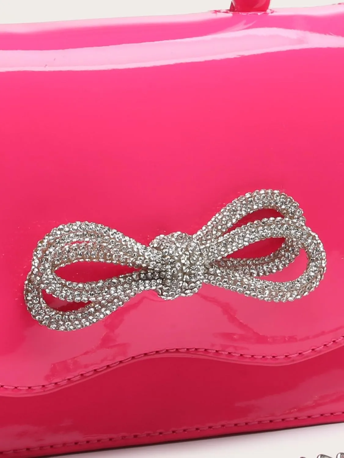 QWINEE Women's Glitter Rhinestone Bow Decor Clutch Purse Prom Bags Sparkle Mini Square Handbags