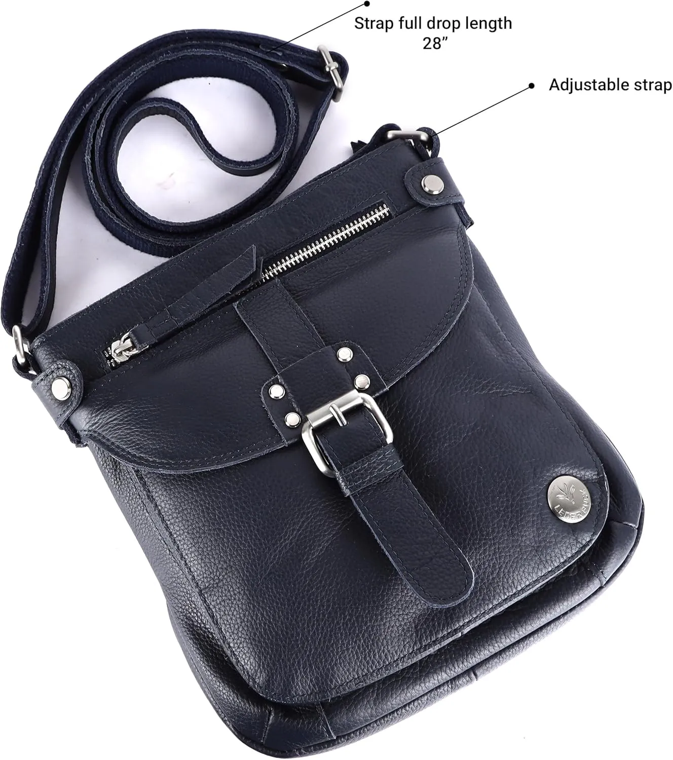 Real Leather Soft Small Womens Crossbody Handbags & Purses - Premium Sling Crossover Shoulder Bag