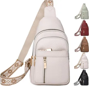 Relevantk Crossbody Bag, Wbougisay Crossbody Bag, Relevantk Large Capacity Anti-Theft Crossbody Leather Bag for Women